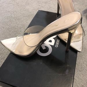 Brand New! Clear and gold heels